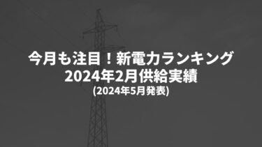 今月も注目！新電力ランキング(2024年2月供給実績)