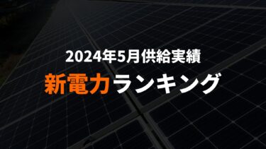 新電力ランキング(2024年5月供給実績)