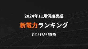新電力ランキング(2024年11月供給実績) TOP100