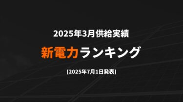 新電力ランキング(2025年3月供給実績) TOP100