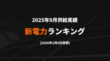 新電力ランキング(2025年9月供給実績) TOP100