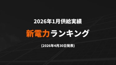 新電力ランキング(2026年1月供給実績) TOP100